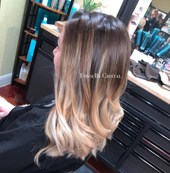 Ash blonde balayage with shadow root